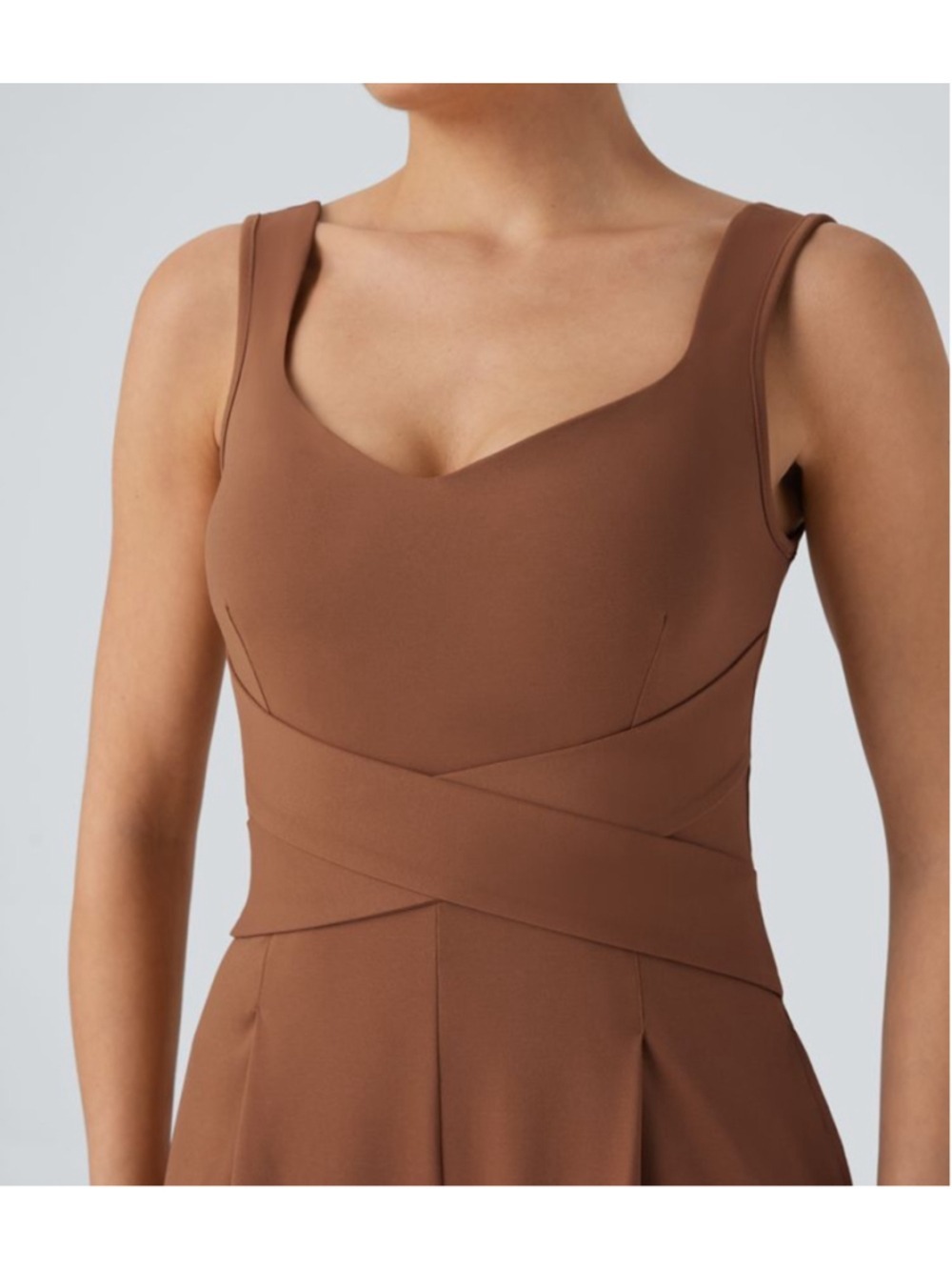 Halara U-Back Sleeveless Wide Leg Casual Jumpsuit Size L Regular Terracotta NWOT - Picture 5 of 13